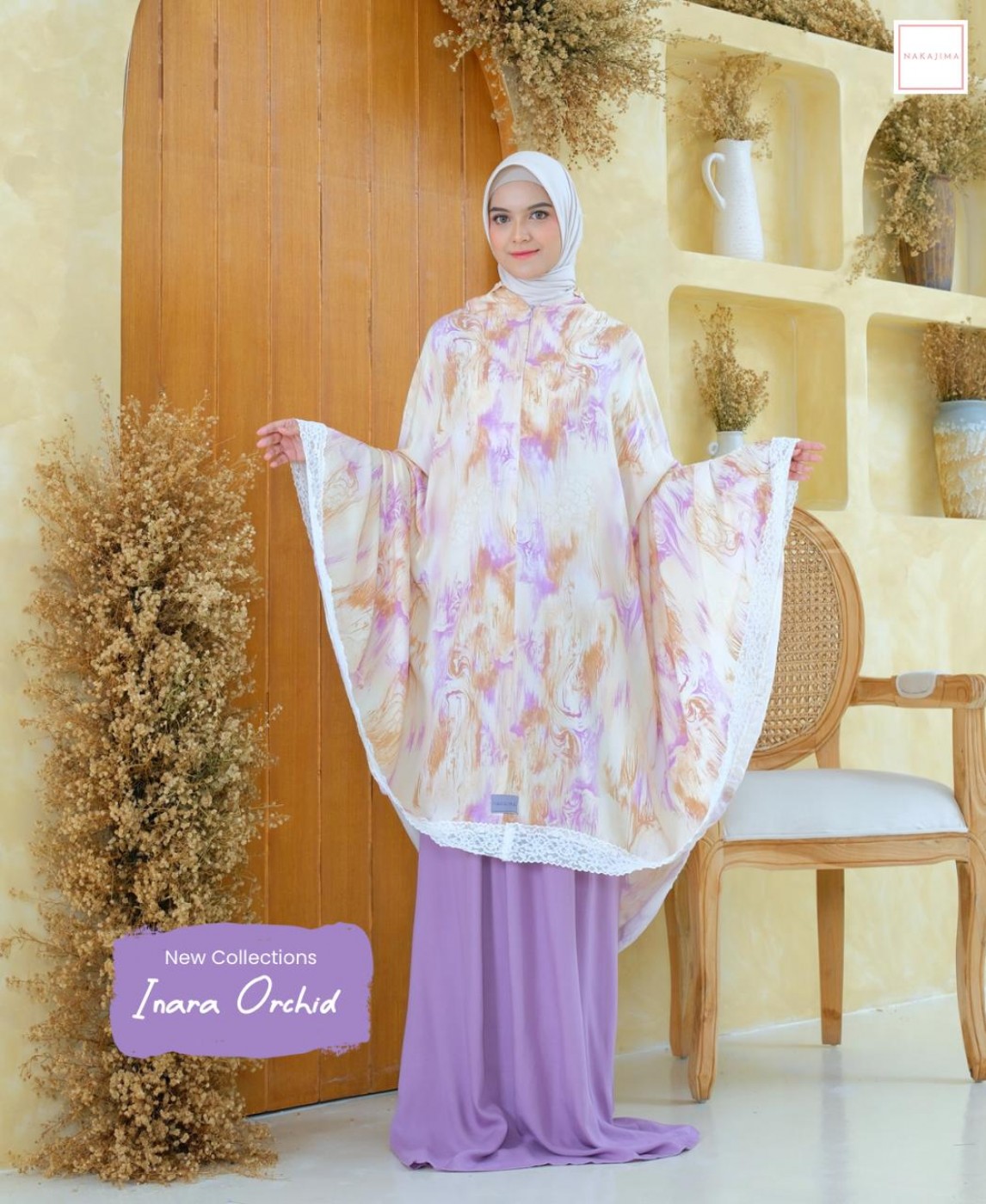 Mukena Katun Rayon 2 in 1 Inara Orchid